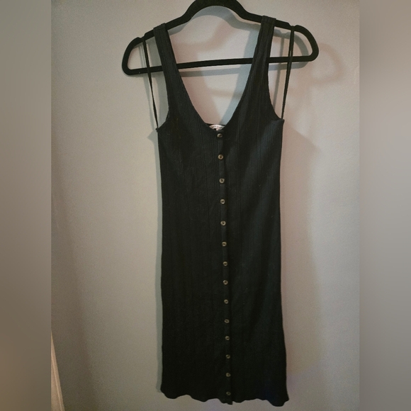 Small American Eagle Black Sleeveless Button Down Sheath Dress Y2k 90s Classic - Picture 2 of 5